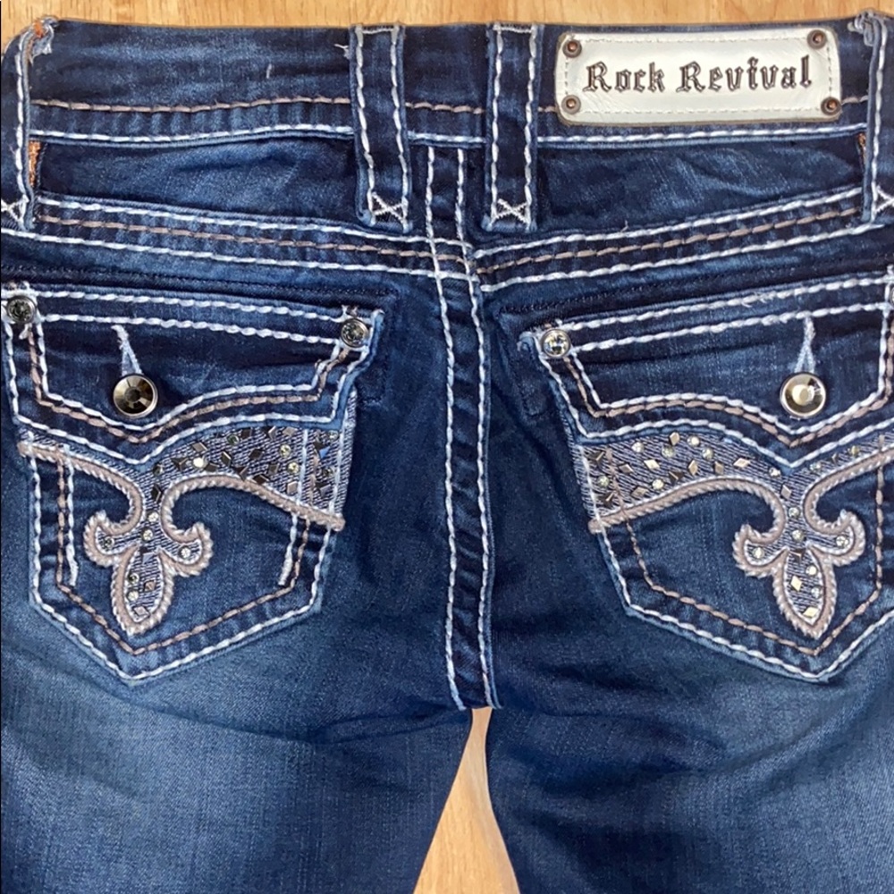 Size 23 Used Rock Revival Avery Straight Jeans